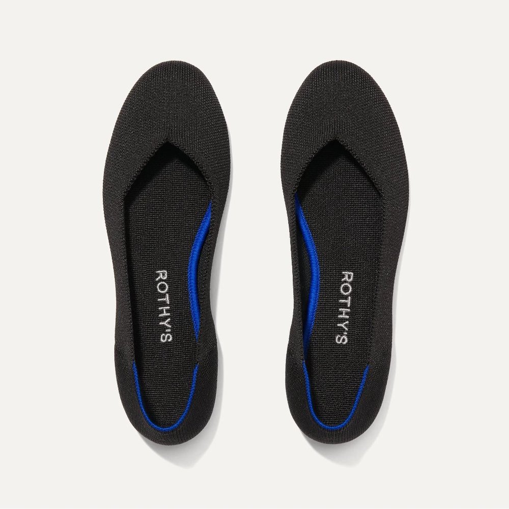 Rothy's Flat Black Solid Size 8/ Size 8.5 Round Toe